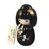 Japonsk panenka Kokeshi Hanakanzashi Black Urushi 16 cm