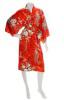 Japonsk dmsk hedvbn kimono Hana Silk Red krtk