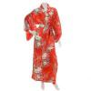 Japonsk dmsk hedvbn kimono Hana Silk Red dlouh