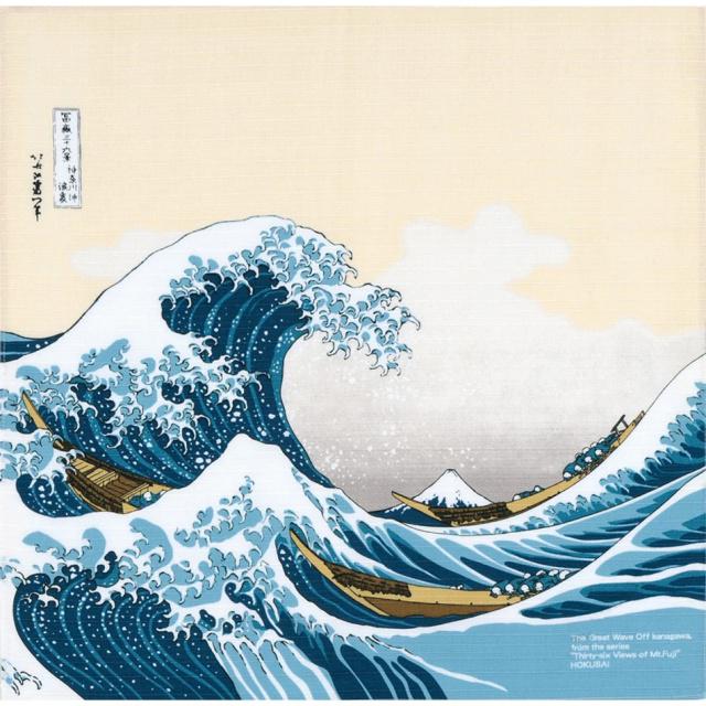 Japonský šátek Furoshiki Great Wave, 50 x 50 cm